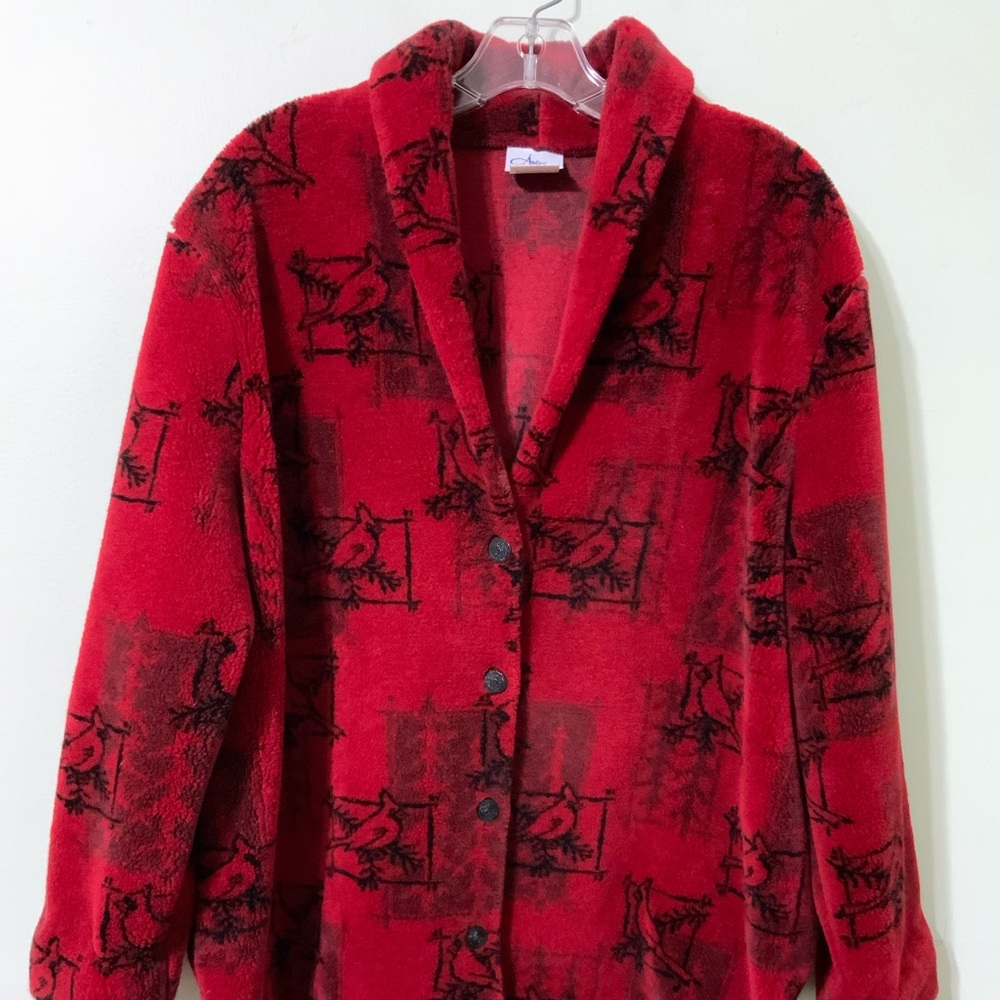 Jacket Coat Cardinal Print by Artisans Sunschein Designs Size L …